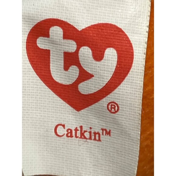Ty Halloween Beanie Baby - CATKIN the Pumpkin Cat  5 Inch - Picture 6 of 7